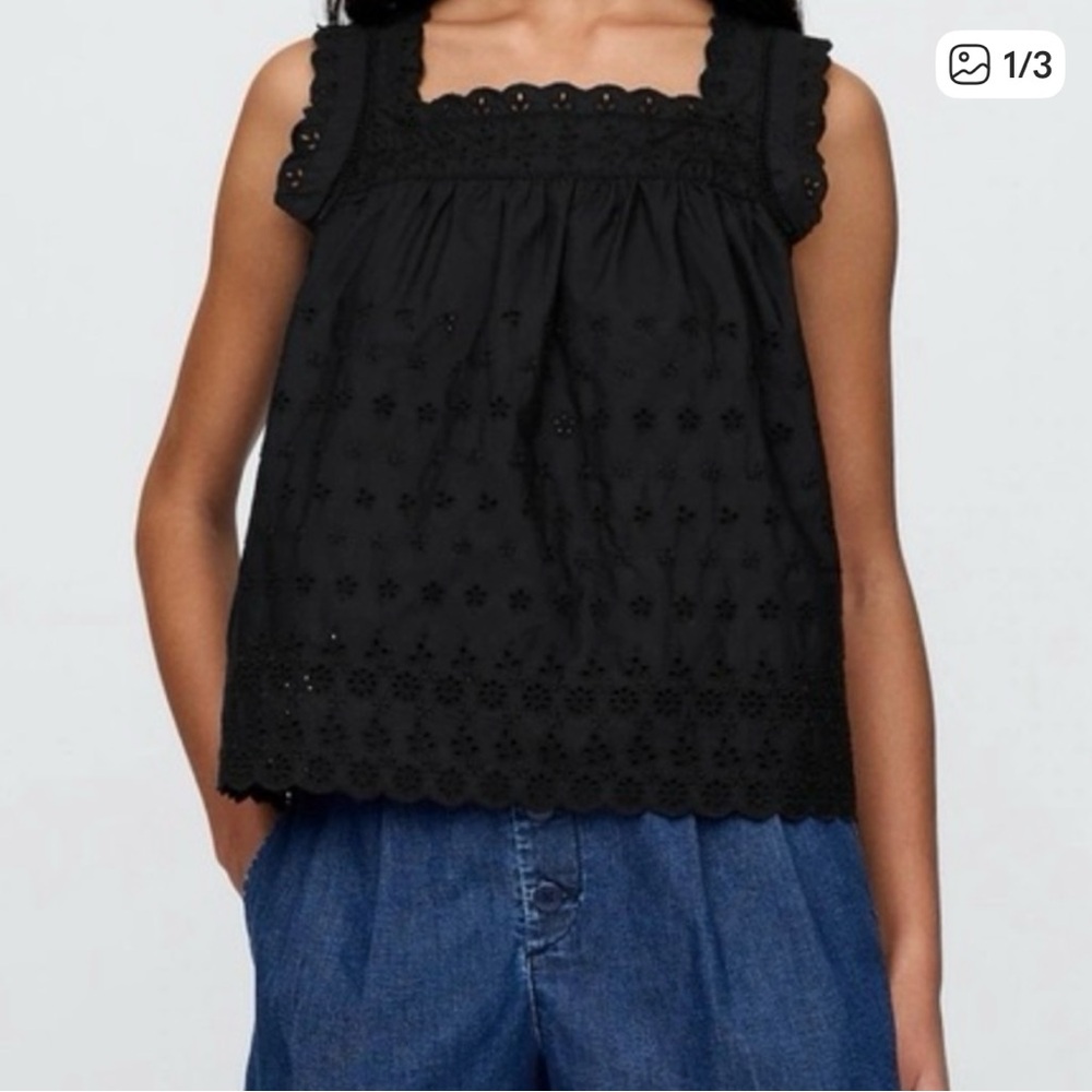 Gap x Doen black eyelet tank top